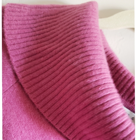 Lord & Taylor Sweater Cowlneck Womens XL 2 Ply Cashmere 100% Pink Lagenlook - Picture 4 of 7